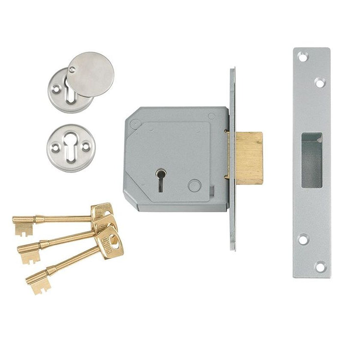 Union 3G114E 5 Lever Mortice Deadlock C-Series 80mm 3in Satin Brass UNION - Town Tools