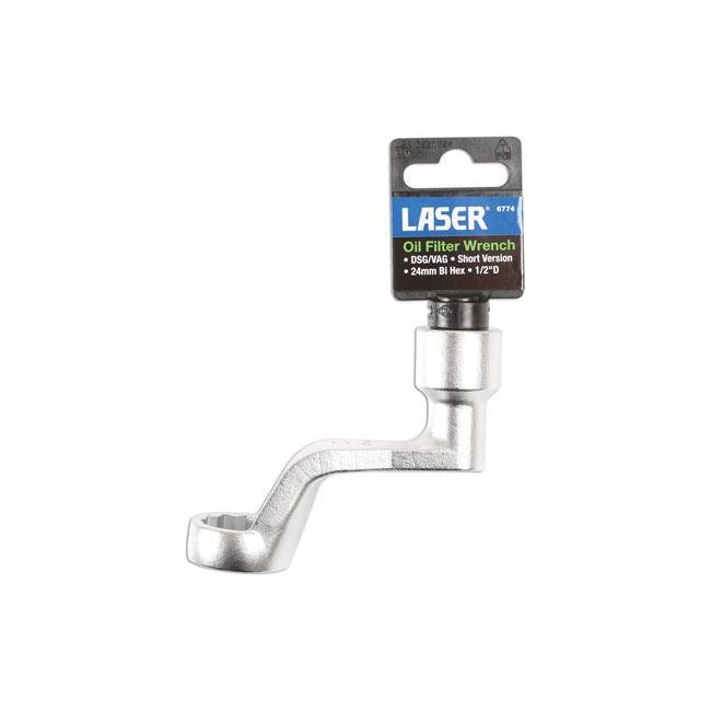 Laser Oil Filter Wrench, Short 1/2"D 24mm - for DSG, VAG 6774