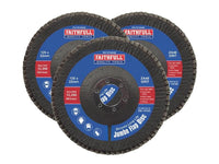 Faithfull Zirconia Abrasive Jumbo Flap Disc 125 x 22mm 40 Grit (3 Pack)