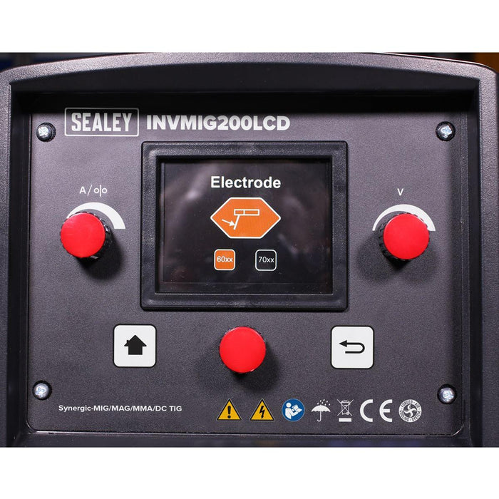 Sealey Inverter Welder MIG TIG & mmA 200A with LCD Screen INVMIG200LCD Sealey - Town Tools 