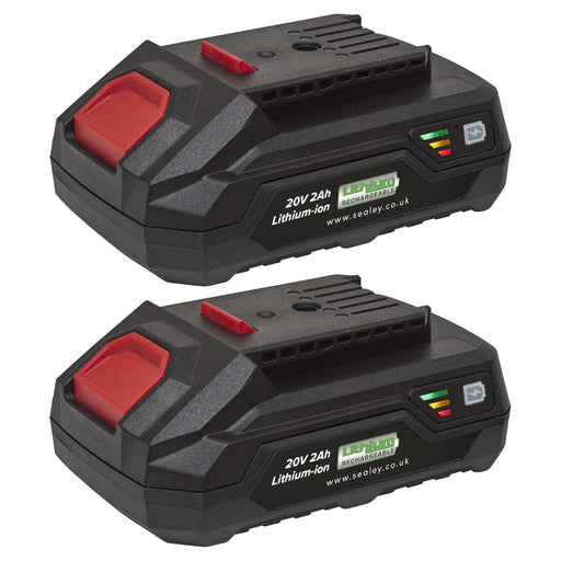 Sealey SV20 Series Power Tool Battery 20V 2Ah - Pack of 2 BK02 Sealey - Town Tools 