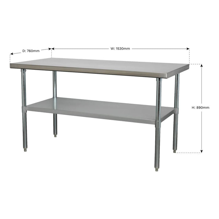 Sealey Stainless Steel Workbench 1.5m AP1560SS Sealey - Town Tools 