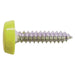 Wot-Nots Number Plate Plastic Top Screw - Yellow - Pack Of 2 Pearl - Town Tools 