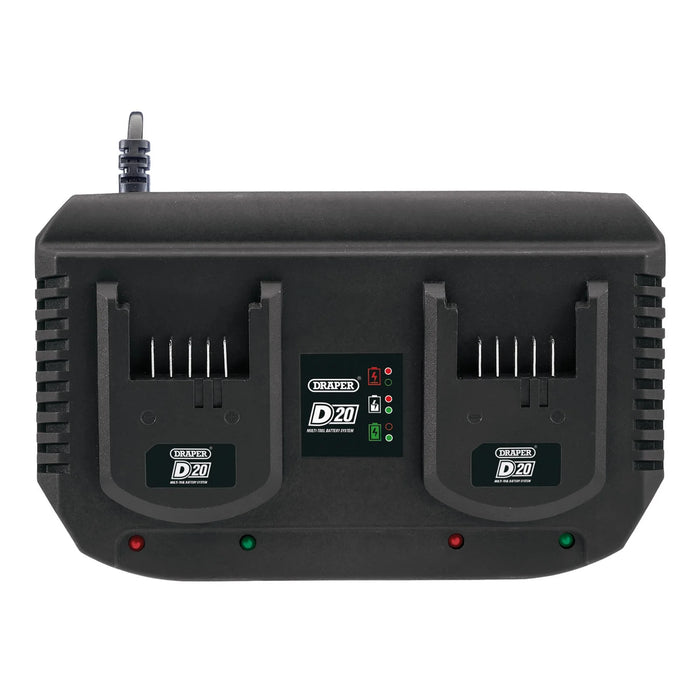 D20 20V Li-ion Fast Twin Battery Charger, 2 x 3.5A - D20TBCF