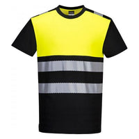 Portwest Pw3 Hi-Vis Cotton Comfort Class 1 T-Shirt S/S PW311BKYS
