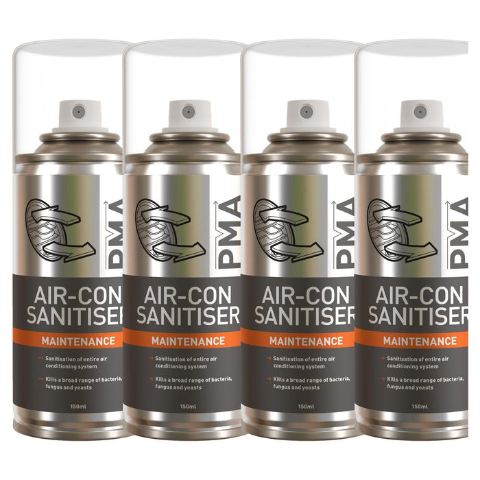 4 X Pma Air Con Ac Sanitiser Cleaner Maintenance Bomb Spray Bacteria Odour 150Ml PMA - Town Tools 