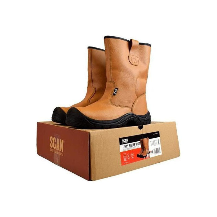 Scan Texas Lined Rigger Boots Tan UK 10 EUR 44 Scan - Town Tools
