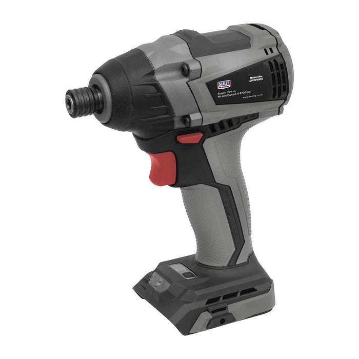 Sealey Brushless Impact Driver 20V SV20 Series 1/4"Hex 200Nm Body Only Sealey - Town Tools 