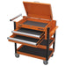 Sealey Heavy-Duty Mobile Tool & Parts Trolley 2 Drawers & Lockable Top Orange Sealey - Town Tools 