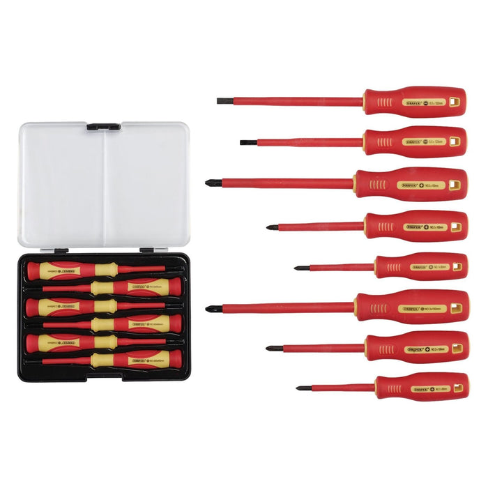 Draper VDE Approved Fully Insulated Screwdriver and Precision Screwdriver Set (1 Draper - Town Tools 