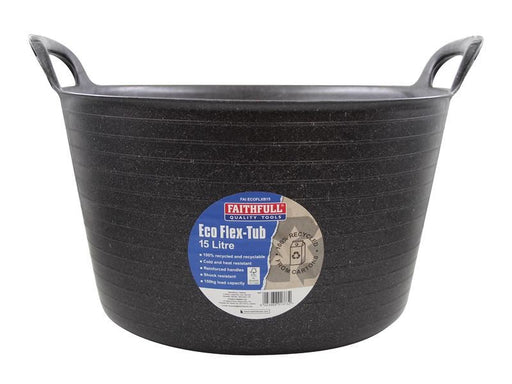 Faithfull Eco Flex Tub 15 litre - Recycled Black Faithfull - Town Tools