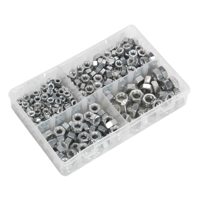 Sealey Steel Nut Assortment 1/4"-1/2"UNC 320pc AB030SN Sealey - Town Tools 