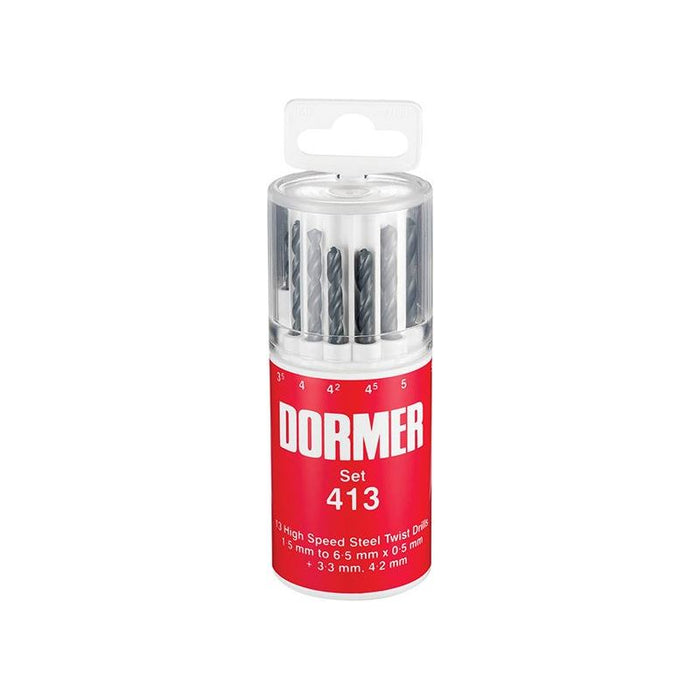 Dormer A191 No.413 Metric HSS Drill Set of 13 1.5-6.5 x 0.5mm Dormer - Town Tools