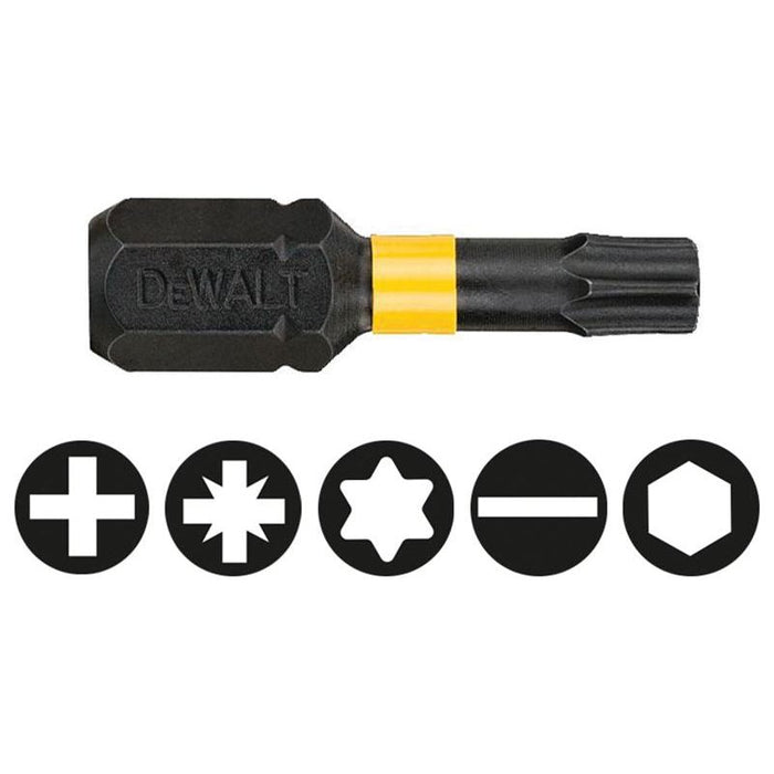 Dewalt Power Tools Impact Torsion Bits TX25 x 25mm (Pack 5) DeWALT Power Tools - Town Tools