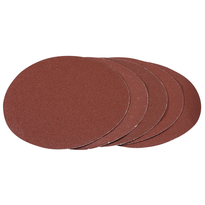 Draper Hook and Loop Aluminium Oxide Sanding Discs, 180mm, 80 Grit (Pack of 5)