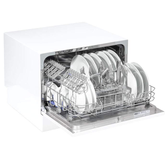 Baridi Tabletop Dishwasher 6 Place Settings 6.5L Capacity - White DH83