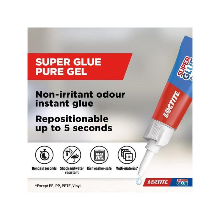 Loctite Super Glue Pure Gel Tube 3g Loctite - Town Tools