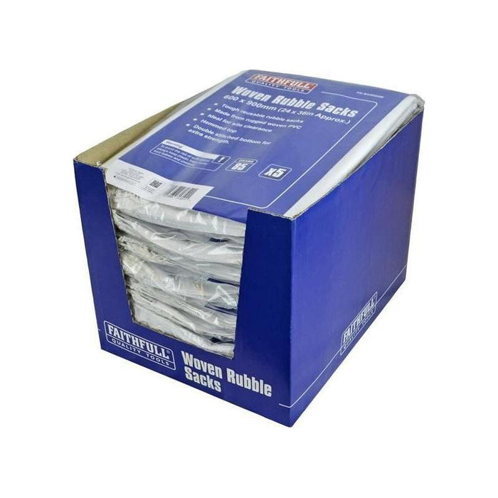 Faithfull Woven White Rubble Sacks (Pack 5) Faithfull - Town Tools