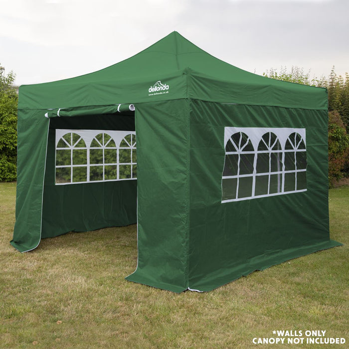 Dellonda Side Walls/Doors/Windows for Gazebo Fits 2 x 2m Models Dark Green