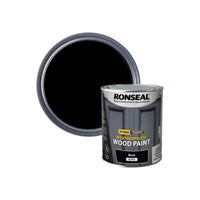 Ronseal 10 Year Weatherproof Wood Paint Black Gloss 750ml