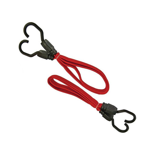 Faithfull Flat Bungee Cord 76cm (30in) Red 2 Piece Faithfull - Town Tools