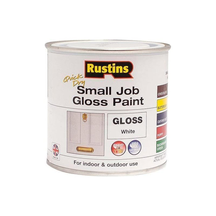 Rustins Quick Dry Small Job Gloss Paint White 250ml Rustins - Town Tools