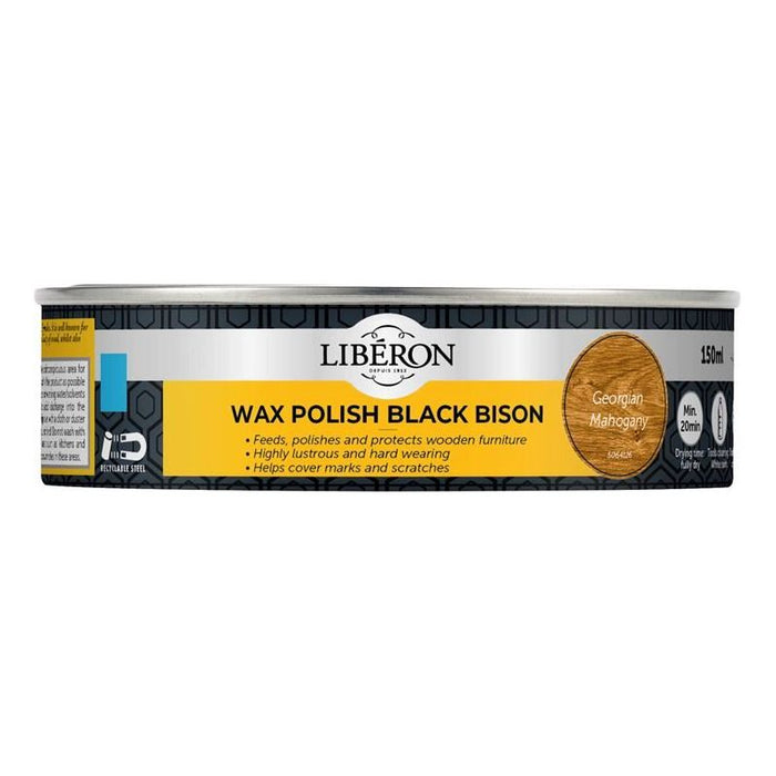 Liberon Black Bison Wax Paste Georgian Mahogany 150ml Liberon - Town Tools