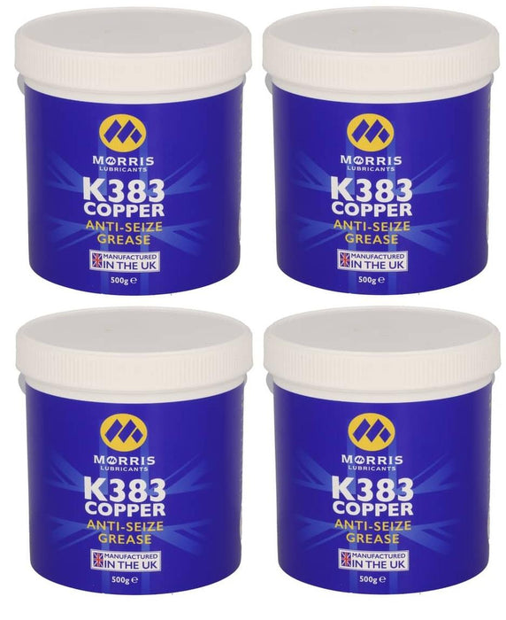 4x Morris K383 Copper Grease Anti Seize Copaslip High Temperature Compound 500g Tub