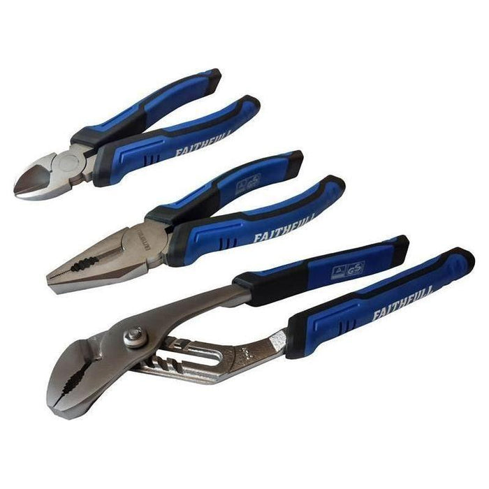 Faithfull Soft Grip Pliers Set, 3 Piece Faithfull - Town Tools