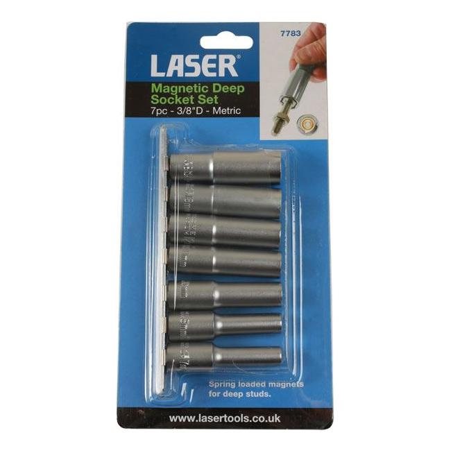 Laser Magnetic Deep Socket Set 3/8"D 7pc 7783