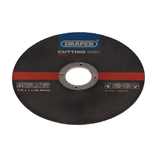 Draper Metal Cutting Discs, 115 x 1 x 22.23mm (Pack of 100) 94772 Draper - Town Tools 