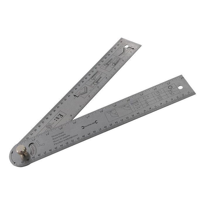 Silverline Easy Angle Protractor Rule 600mm Silverline - Town Tools 