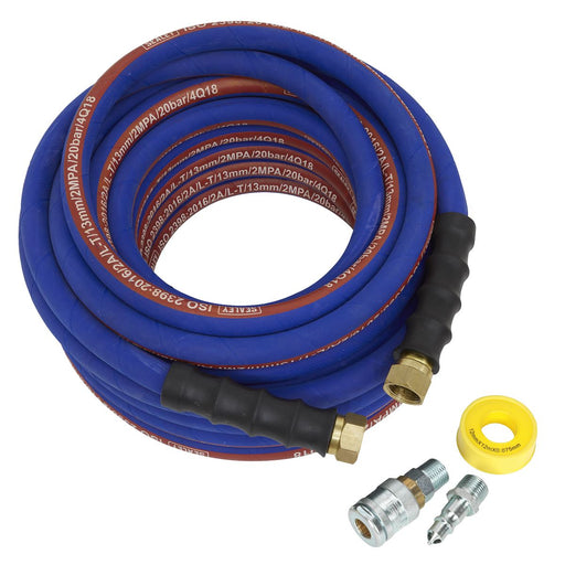 Sealey High Flow Air Hose Kit with 100 Series Adaptors 15m x 13mm AHK04 Sealey - Town Tools 