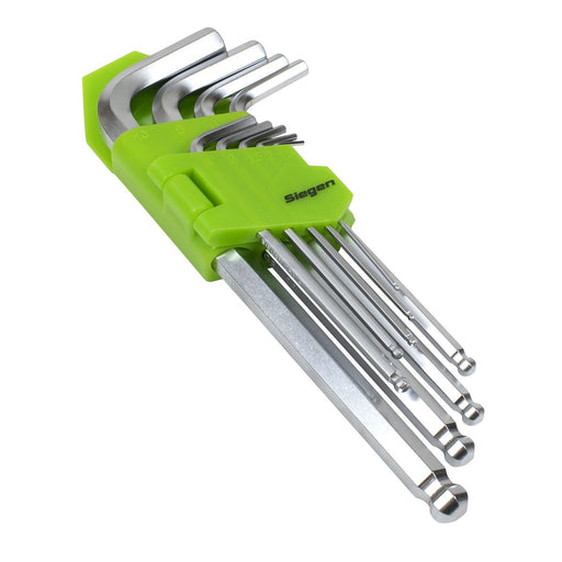 Siegen Siegen Long Ball-End Hex Key Set 9pc S01260 Siegen - Town Tools 