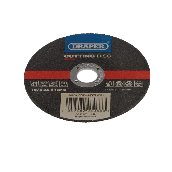 Draper Metal Cutting Disc, 100 x 2.5 x 16mm - CGF4