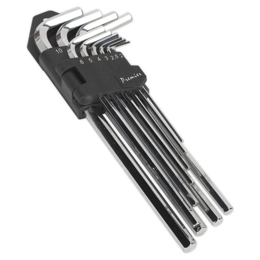 Sealey Hex Key Set 10Pc Extra-Long Fully Polished Metric Sealey - Town Tools 