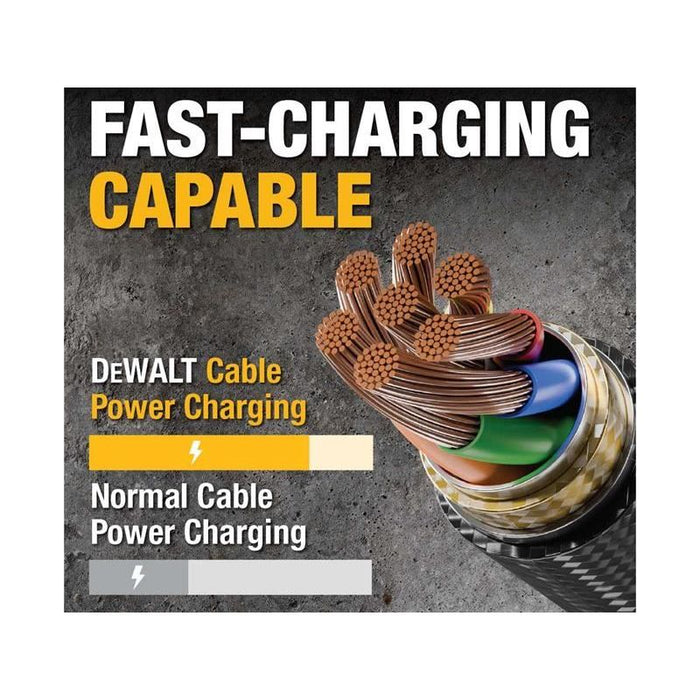Dewalt Telecoms USB A to Lightning® Reinforced Charging Cable 1.2m (4ft) DEWALT Telecoms - Town Tools