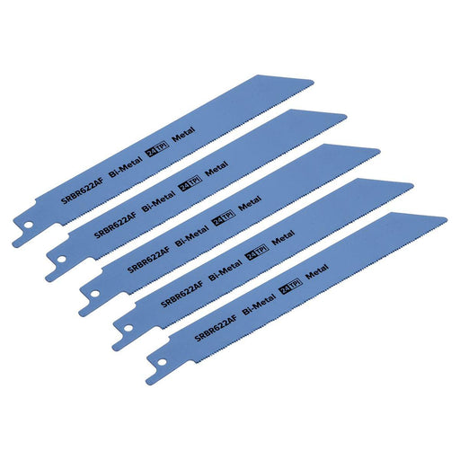 Sealey Reciprocating Saw Blade Metal 150mm 24tpi Pack of 5 SRBR622AF Sealey - Town Tools 