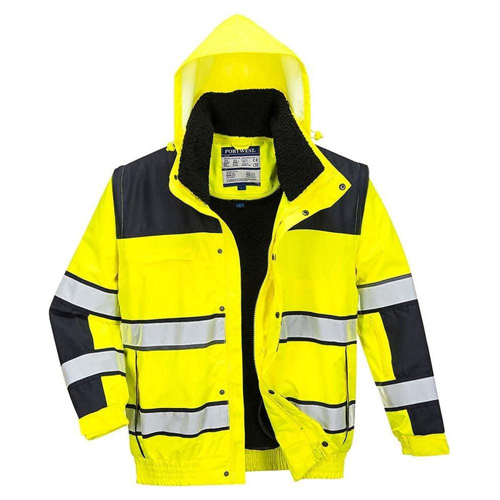 Portwest Hi-Vis Bomber Jacket - Yellow/Black - Medium Portwest - Town Tools 