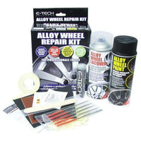 E-Tech Alloy Black Wheel Refurbishment Repair Kit Wheel Spray Paint + Lacquer