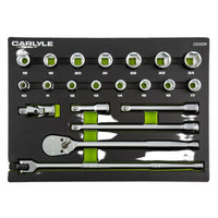 Carlyle Tools 21Pc 1/2 Drive 6 Point Socket Set 10mm To 24mm