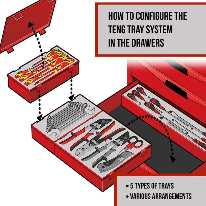 Teng Tools 1/2" Socket Set 6 pt TT1 17 Pieces Teng Tools - Town Tools 