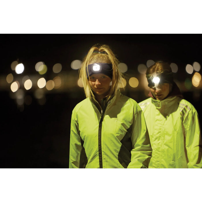 Draper Headband with USB Rechargeable LED Torch, 1W, Black, One Size - HBT-BL