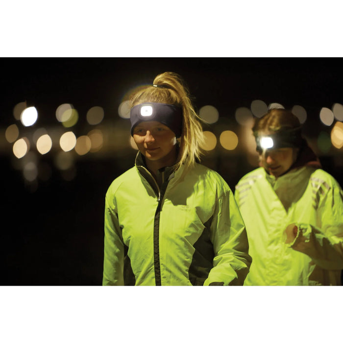 Draper Headband with USB Rechargeable LED Torch, 1W, Black, One Size - HBT-BL