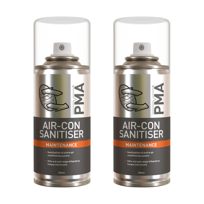 2 X PMA Air Con Ac Sanitiser Cleaner Maintenance Bomb Spray Bacteria Odour 150ml