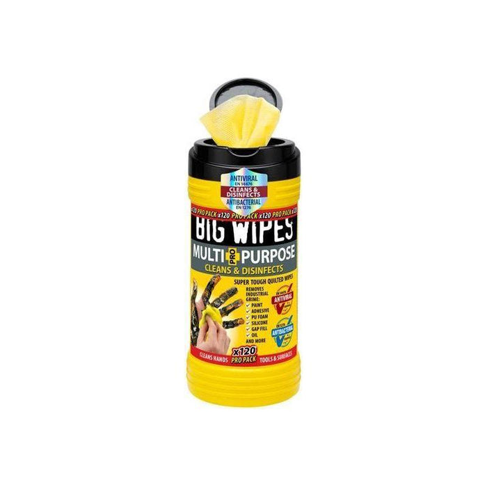 Big Wipes Multi-Purpose Pro+ Antiviral Wipes (Pro Pack Tub 120) Big Wipes - Town Tools