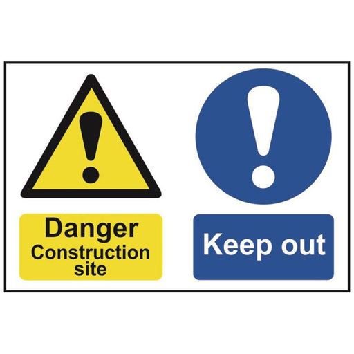 Scan Danger Construction Site Keep Out - PVC Sign 600 x 400mm Scan - Town Tools