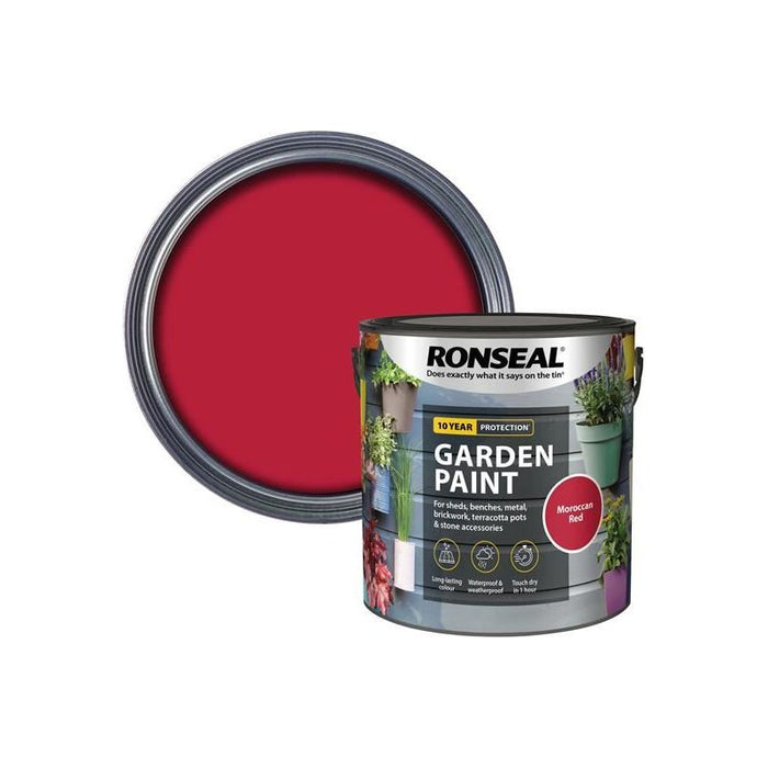 Ronseal Garden Paint Moroccan Red 2.5 litre Ronseal - Town Tools