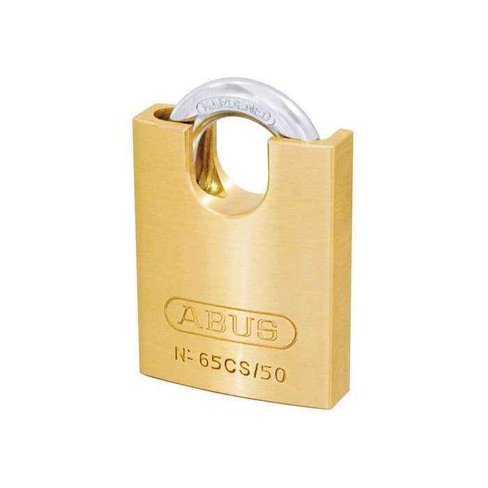 Abus Mechanical 65CS/50mm Brass Padlock Closed Shackle Carded ABUS Mechanical - Town Tools