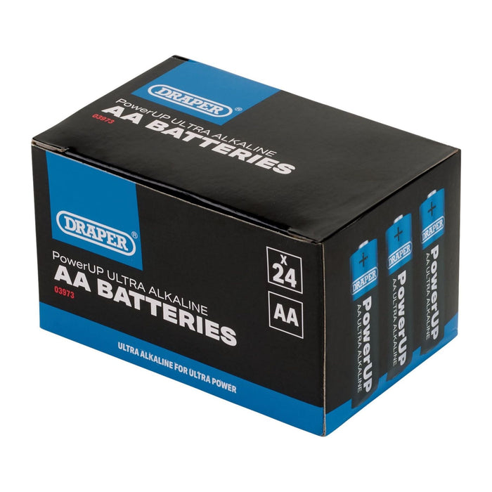 Draper PowerUP Ultra Alkaline AA Batteries (Pack of 24) 03973 Draper - Town Tools 